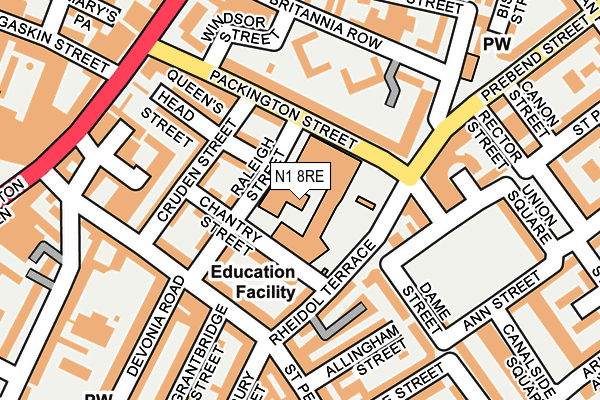 N1 8RE map - OS OpenMap – Local (Ordnance Survey) N1 8RE map - OS OpenMap – Local (Ordnance Survey)