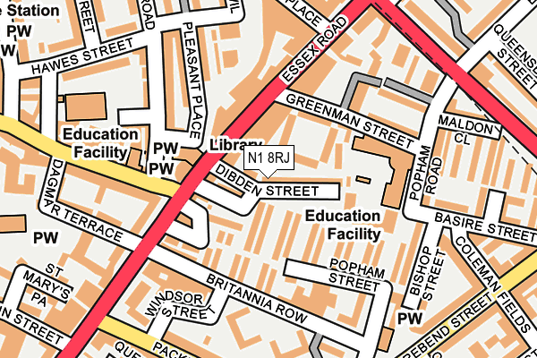 N1 8RJ map - OS OpenMap – Local (Ordnance Survey) N1 8RJ map - OS OpenMap – Local (Ordnance Survey)