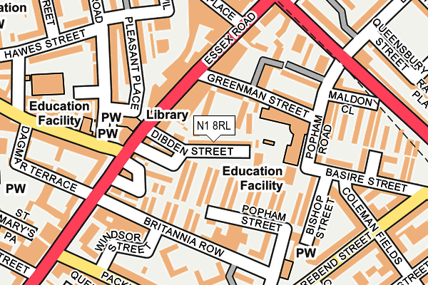 N1 8RL map - OS OpenMap – Local (Ordnance Survey) N1 8RL map - OS OpenMap – Local (Ordnance Survey)