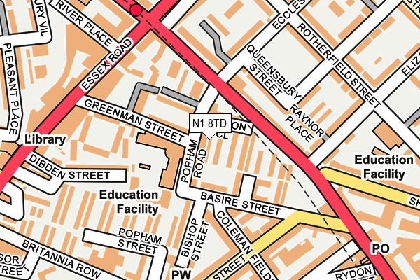 N1 8TD map - OS OpenMap – Local (Ordnance Survey) N1 8TD map - OS OpenMap – Local (Ordnance Survey)