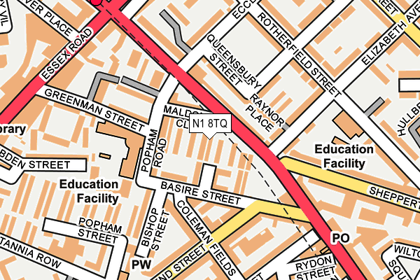 N1 8TQ map - OS OpenMap – Local (Ordnance Survey) N1 8TQ map - OS OpenMap – Local (Ordnance Survey)