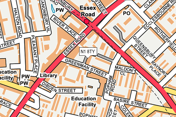 N1 8TY map - OS OpenMap – Local (Ordnance Survey) N1 8TY map - OS OpenMap – Local (Ordnance Survey)