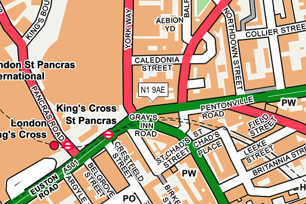 N1 9AE map - OS OpenMap – Local (Ordnance Survey) N1 9AE map - OS OpenMap – Local (Ordnance Survey)
