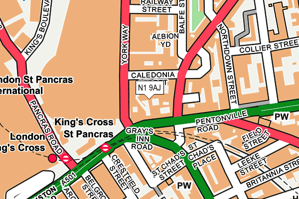N1 9AJ map - OS OpenMap – Local (Ordnance Survey) N1 9AJ map - OS OpenMap – Local (Ordnance Survey)