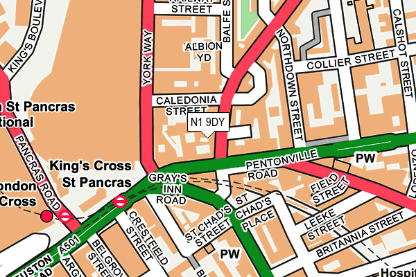 N1 9DY map - OS OpenMap – Local (Ordnance Survey)