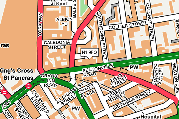 N1 9FQ map - OS OpenMap – Local (Ordnance Survey)