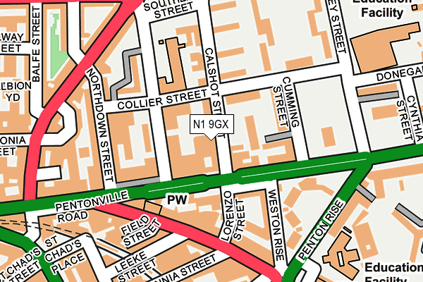 N1 9GX map - OS OpenMap – Local (Ordnance Survey) N1 9GX map - OS OpenMap – Local (Ordnance Survey)