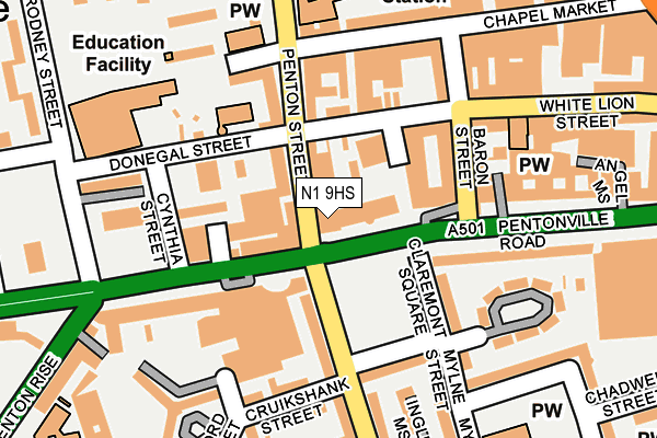 N1 9HS map - OS OpenMap – Local (Ordnance Survey) N1 9HS map - OS OpenMap – Local (Ordnance Survey)