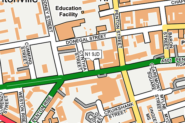N1 9JD map - OS OpenMap – Local (Ordnance Survey) N1 9JD map - OS OpenMap – Local (Ordnance Survey)