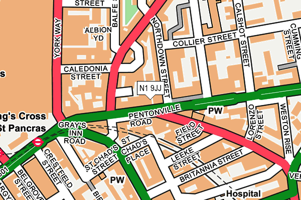 N1 9JJ map - OS OpenMap – Local (Ordnance Survey) N1 9JJ map - OS OpenMap – Local (Ordnance Survey)
