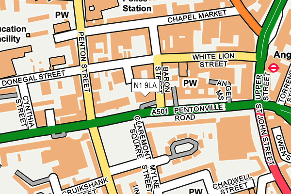 N1 9LA map - OS OpenMap – Local (Ordnance Survey) N1 9LA map - OS OpenMap – Local (Ordnance Survey)
