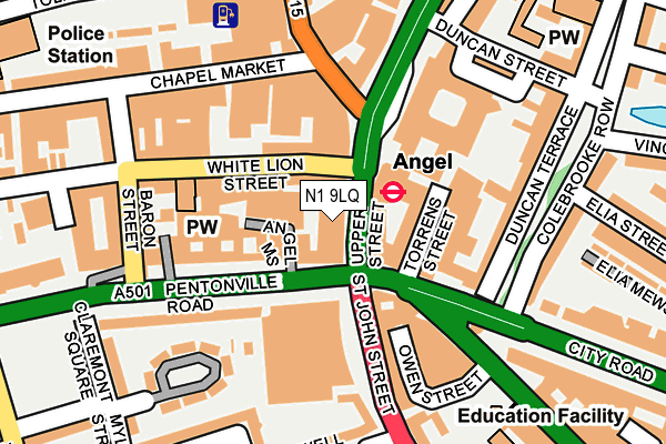 N1 9LQ map - OS OpenMap – Local (Ordnance Survey)