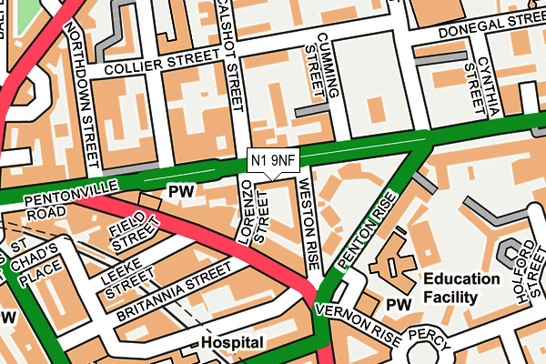 N1 9NF map - OS OpenMap – Local (Ordnance Survey) N1 9NF map - OS OpenMap – Local (Ordnance Survey)