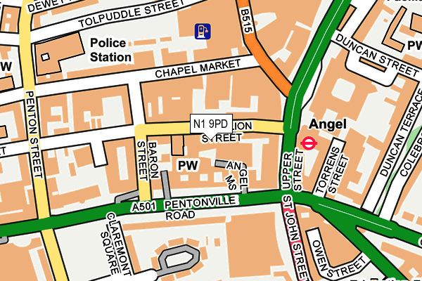 N1 9PD map - OS OpenMap – Local (Ordnance Survey) N1 9PD map - OS OpenMap – Local (Ordnance Survey)