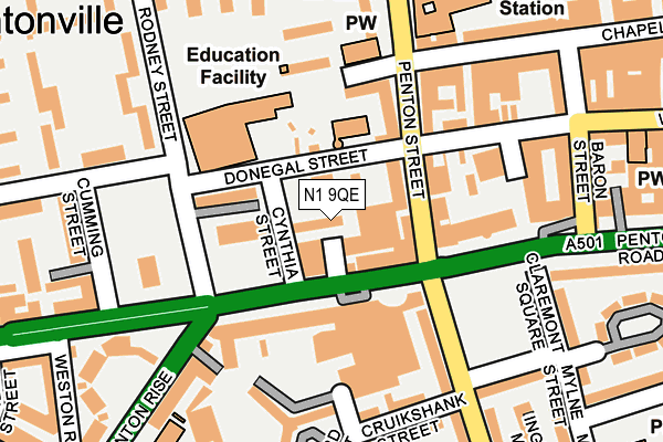 N1 9QE map - OS OpenMap – Local (Ordnance Survey) N1 9QE map - OS OpenMap – Local (Ordnance Survey)