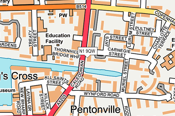 N1 9QW map - OS OpenMap – Local (Ordnance Survey)