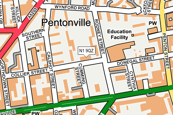 N1 9QZ map - OS OpenMap – Local (Ordnance Survey) N1 9QZ map - OS OpenMap – Local (Ordnance Survey)