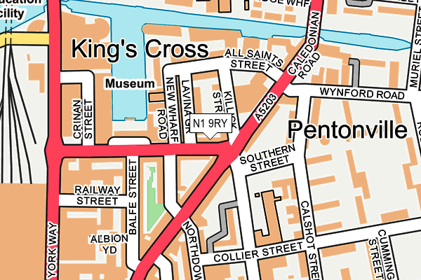 N1 9RY map - OS OpenMap – Local (Ordnance Survey)