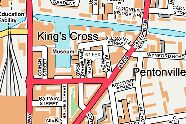 N1 9SX map - OS OpenMap – Local (Ordnance Survey)