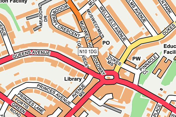 N10 1DG map - OS OpenMap – Local (Ordnance Survey) N10 1DG map - OS OpenMap – Local (Ordnance Survey)
