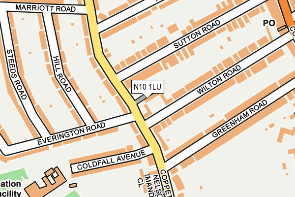 N10 1LU map - OS OpenMap – Local (Ordnance Survey)