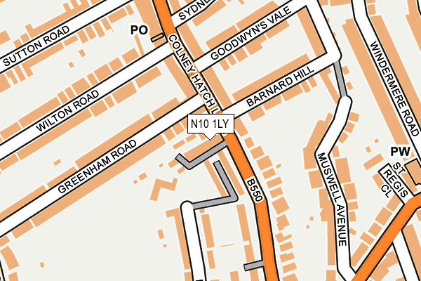 N10 1LY map - OS OpenMap – Local (Ordnance Survey) N10 1LY map - OS OpenMap – Local (Ordnance Survey)