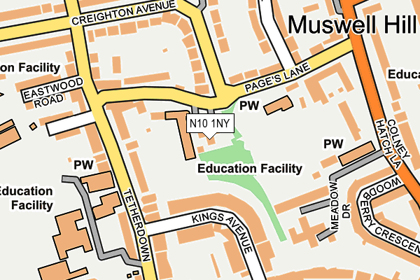 N10 1NY map - OS OpenMap – Local (Ordnance Survey) N10 1NY map - OS OpenMap – Local (Ordnance Survey)