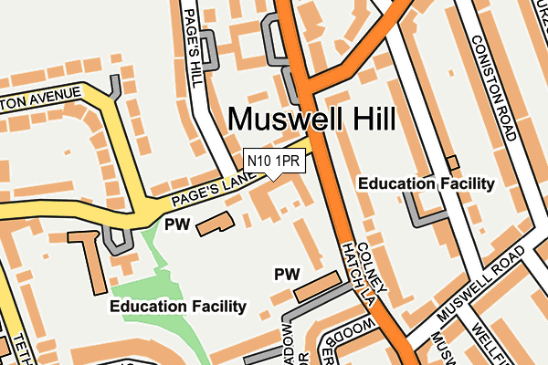 N10 1PR map - OS OpenMap – Local (Ordnance Survey) N10 1PR map - OS OpenMap – Local (Ordnance Survey)
