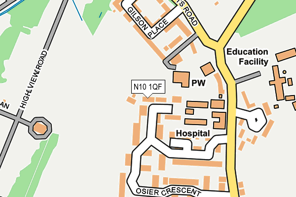 N10 1QF map - OS OpenMap – Local (Ordnance Survey) N10 1QF map - OS OpenMap – Local (Ordnance Survey)