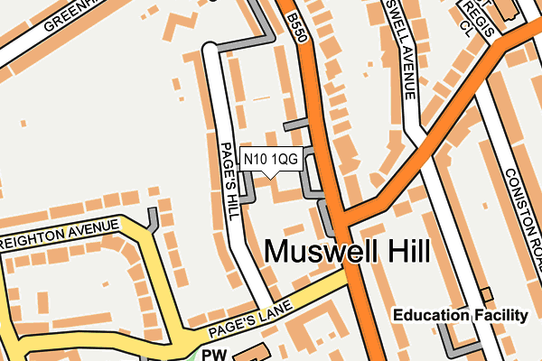 N10 1QG map - OS OpenMap – Local (Ordnance Survey) N10 1QG map - OS OpenMap – Local (Ordnance Survey)