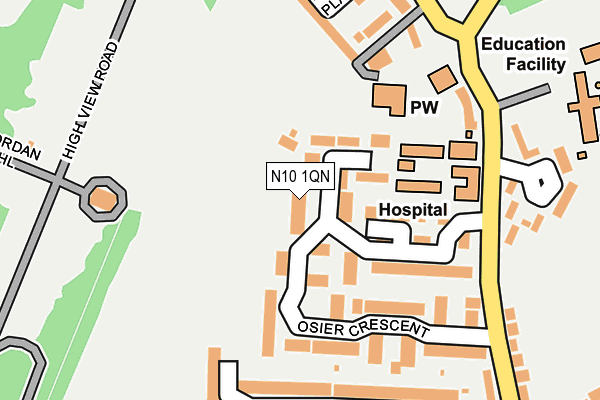 N10 1QN map - OS OpenMap – Local (Ordnance Survey) N10 1QN map - OS OpenMap – Local (Ordnance Survey)