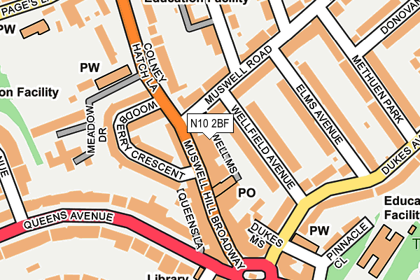 N10 2BF map - OS OpenMap – Local (Ordnance Survey) N10 2BF map - OS OpenMap – Local (Ordnance Survey)