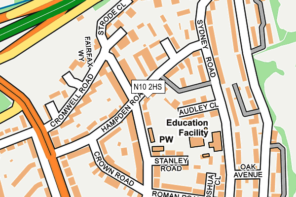 N10 2HS map - OS OpenMap – Local (Ordnance Survey) N10 2HS map - OS OpenMap – Local (Ordnance Survey)
