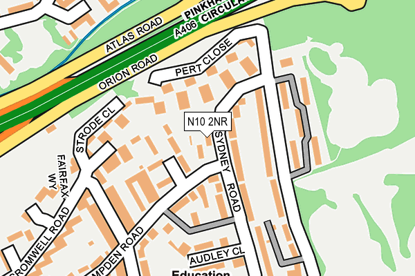 N10 2NR map - OS OpenMap – Local (Ordnance Survey) N10 2NR map - OS OpenMap – Local (Ordnance Survey)