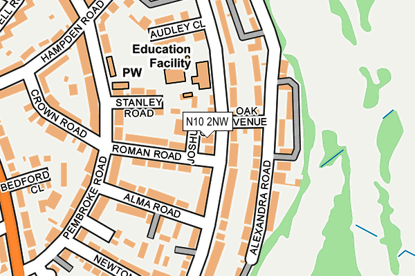 N10 2NW map - OS OpenMap – Local (Ordnance Survey) N10 2NW map - OS OpenMap – Local (Ordnance Survey)