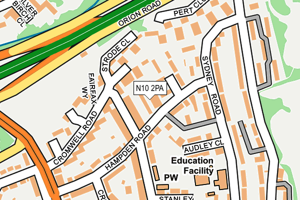 N10 2PA map - OS OpenMap – Local (Ordnance Survey) N10 2PA map - OS OpenMap – Local (Ordnance Survey)
