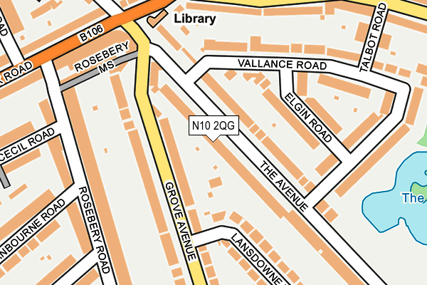 N10 2QG map - OS OpenMap – Local (Ordnance Survey) N10 2QG map - OS OpenMap – Local (Ordnance Survey)