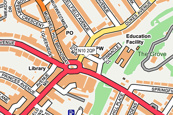 N10 2QP map - OS OpenMap – Local (Ordnance Survey) N10 2QP map - OS OpenMap – Local (Ordnance Survey)