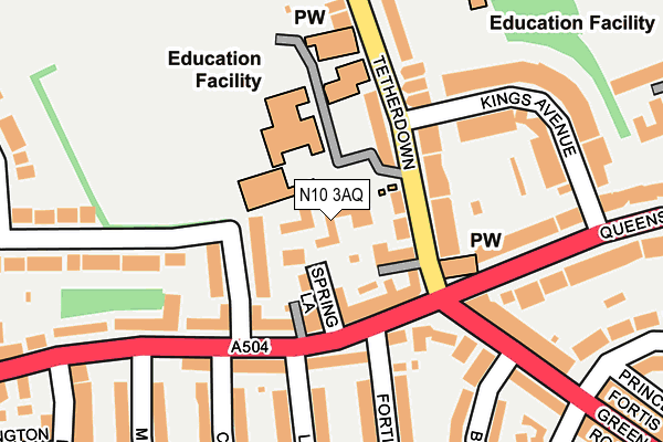 N10 3AQ map - OS OpenMap – Local (Ordnance Survey)
