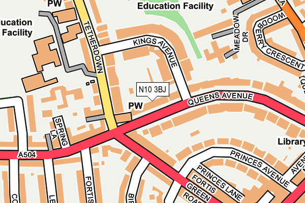 N10 3BJ map - OS OpenMap – Local (Ordnance Survey) N10 3BJ map - OS OpenMap – Local (Ordnance Survey)