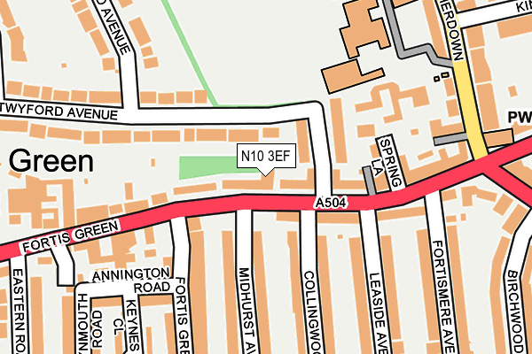 N10 3EF map - OS OpenMap – Local (Ordnance Survey) N10 3EF map - OS OpenMap – Local (Ordnance Survey)