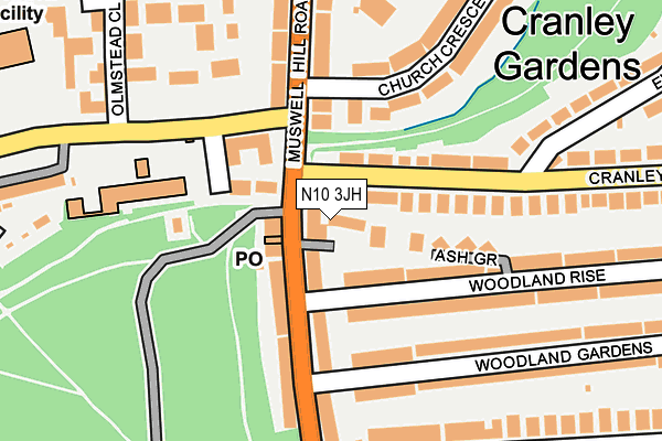 N10 3JH map - OS OpenMap – Local (Ordnance Survey) N10 3JH map - OS OpenMap – Local (Ordnance Survey)