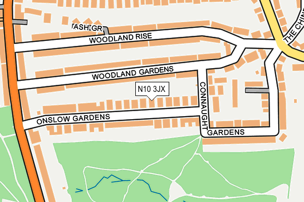 N10 3JX map - OS OpenMap – Local (Ordnance Survey) N10 3JX map - OS OpenMap – Local (Ordnance Survey)