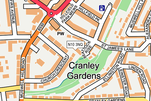 N10 3NQ map - OS OpenMap – Local (Ordnance Survey)