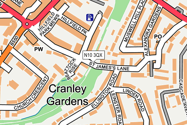 N10 3QX map - OS OpenMap – Local (Ordnance Survey) N10 3QX map - OS OpenMap – Local (Ordnance Survey)