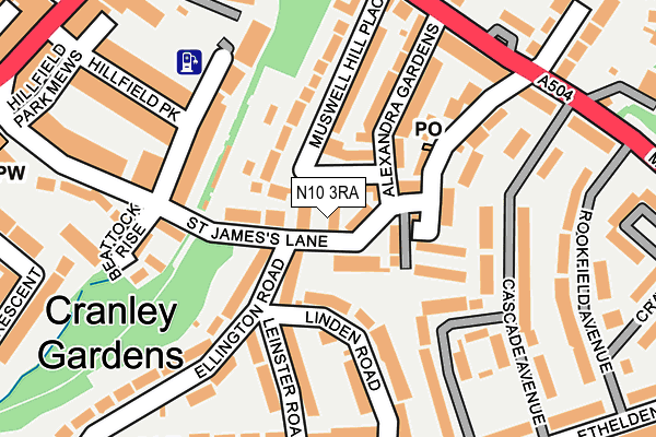 N10 3RA map - OS OpenMap – Local (Ordnance Survey)