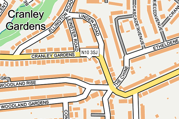 N10 3SJ map - OS OpenMap – Local (Ordnance Survey) N10 3SJ map - OS OpenMap – Local (Ordnance Survey)