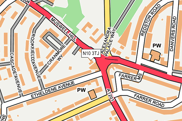 N10 3TJ map - OS OpenMap – Local (Ordnance Survey) N10 3TJ map - OS OpenMap – Local (Ordnance Survey)