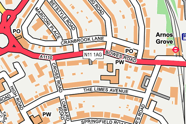 N11 1AG map - OS OpenMap – Local (Ordnance Survey) N11 1AG map - OS OpenMap – Local (Ordnance Survey)