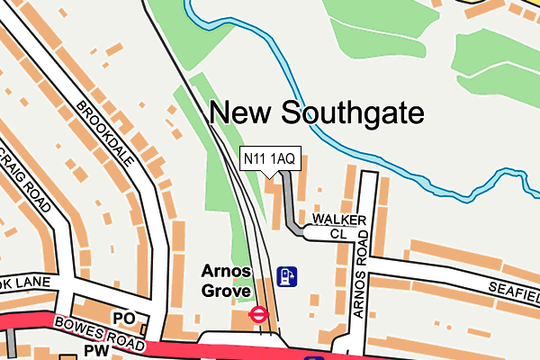 N11 1AQ map - OS OpenMap – Local (Ordnance Survey)
